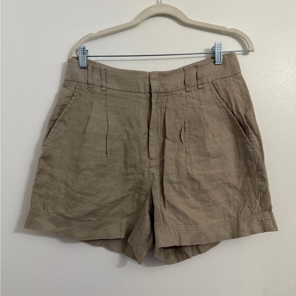 Free People Chelsea Linen Shorts Sand Color Size 6 - Picture 5 of 7